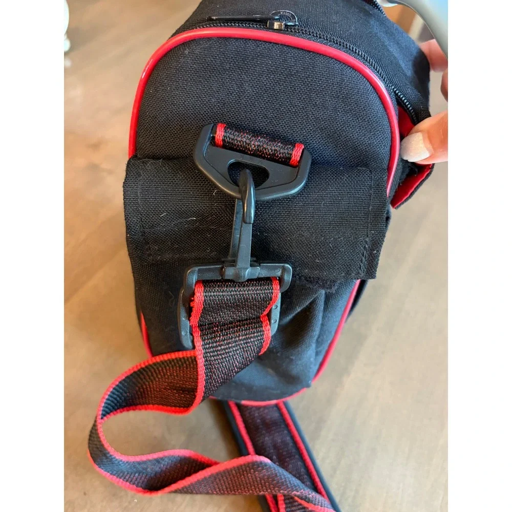 Z Bag Camera Shoulder Bag Black Red Padded Canvas Case with Adjustable Strap